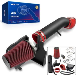 KAX 4" Cold Air Intake Kit for 2007 Chevrolet Silverado 1500 Classic
W/Heat Shield, No MAF Port, Red Washable Air Filter, fits 1999-2006 Chevrolet Silverado 1500 4.8/5.3L, Improved HP
