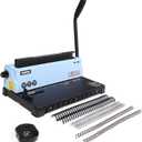 Rayson TD-132 Wire Binding Machine, 32-Hole Spiral Coil Binder, 3:1 Pitch, Punches 12 Sheets, Binds up to 120 Sheets, Sturdy Metal Construction
