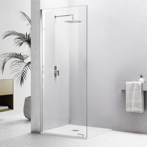36"78" Fixed Glass Shower Panel, Bathroom Shower Doors 5/16"(8mm) Thick Clear Tempered Glass Panel, Chrome Silver Frameless Shower Door
