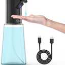 Automatic Soap Dispenser Touchless, Rechargeable 15oz/400ML Large Capacity Four-Level Adjustable Dispenser Volume Suitable for Bathroom and Kitchen (Black)
