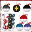 24 Pcs 2.4 Inch Christmas Tree Ball Ornaments Cartoon Hanging Ornaments Plastic Christmas Winter Balls Decor for Xmas Trees Holiday Party Favors Home Decor(Lightning)