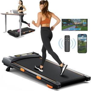 Walking Pad Treadmill With Incline, Under Desk for Home Office, Portable 2.5HP, 300 lbs Capacity, APP/Remote Control, LED Displays, Manual Incline(M) (Medium)