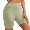 RUNNING GIRL Seamless Workout Gym Shorts for Women Scrunch Butt,High Waist Tummy Control Athletic Biker Running Shorts(DK3088Light Green,XL)