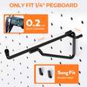 INCLY 6" Pegboard Shelf Hooks, 8 Pack Black Pegboard Shelf Brackets Hooks, 1/4 Inch Peg Board Organizer Accessories Display and Storage Rack for Garage Workbench Craft Room Office
