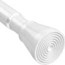 White Tension Curtain Rod 30 to 64 Inch, Adjustable Curtain Rod, Shower Tension Curtain Rod No Drilling, 7/8" Spring Curtain Rods for Windows Closet Doorway Door