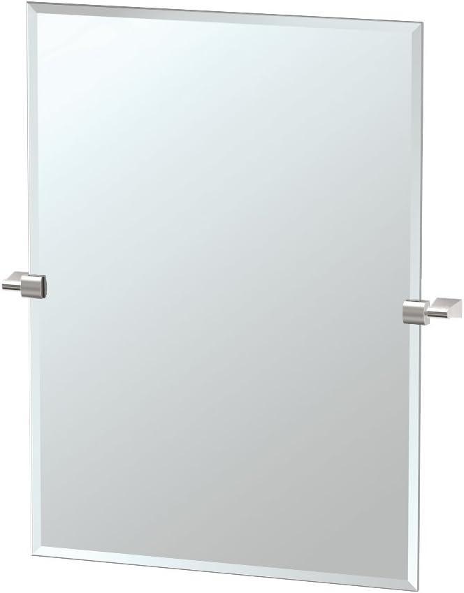 Gatco 4389S Bleu Rectangle Wall Mirror, Satin Nickel, 31.5-inch