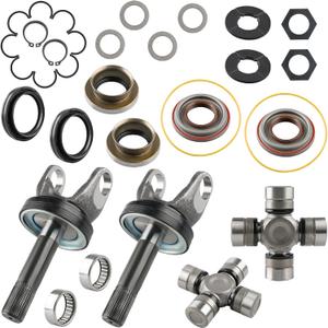 Kit de 32 sellos y rodamientos de eje delantero compatibles con Ford F250 F350 Super Duty 1999-2002, repuesto para SPL55-3X 550759 50491 50381 junta universal, rodamientos de husillo, sellos al