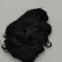 Miss U Hair Men's Black Short Wavy Wig and Fake Mustache Middle Part Funny Retro Cosplay Party Wig