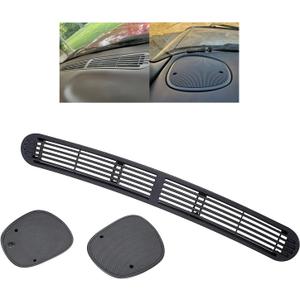ECOTRIC Dash Defrost Vent Cover& Speaker Grill Set Compatible with 1998-2005 Chevy Chevrolet S10 GMC Jimmy Sonoma Oldsmobile Bravada Blazer (2 Packages)