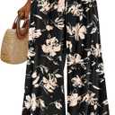 YESNO Women Summer Boho Palazzo Pants High Waist Wide Leg Floral Casual Cotton Lounge Trousers with Pockets M PP0 CR346, M, Floral 346