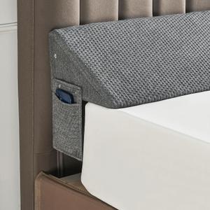 IFNOW Queen Size(60"x6"x10") Bed Wedge Pillow for Headboard, Mattress Gap Filler(0-8"), Bed Wedge for Gap Between Your Headboard and Mattress Dark Grey