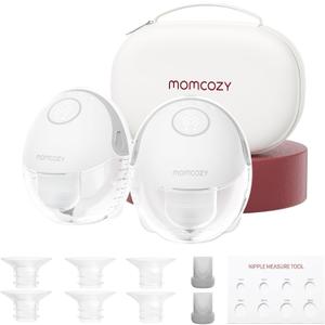 Momcozy Breast Pump Hands Free Mobile Style | M6, Wearable Breastfeeding Pump Ideal Rhythm for More Milk, Double Fit Flange More Fit & Discreet with 3 Modes & 9 Levels, 24mm - 2 Pack Quill Gray