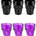 Skull Shot Glasses. Purple & Black. 6ct