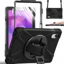 ZenRich Rugged Case for Lenovo Idea Tab 11 2025 / K11 Gen 2 / Xiaoxin Pad 11 / M11 11-inch Heavy Duty Shockproof Case with 360 Rotating Kickstand, Built-in Screen Protector,Hand Strap & Shoulder Belt