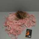 Pink Wigs for Women Dark Roots Hairs Long Curly Wavy Light Pink Loose Natural Wig Synthetic Cosplay Wigs