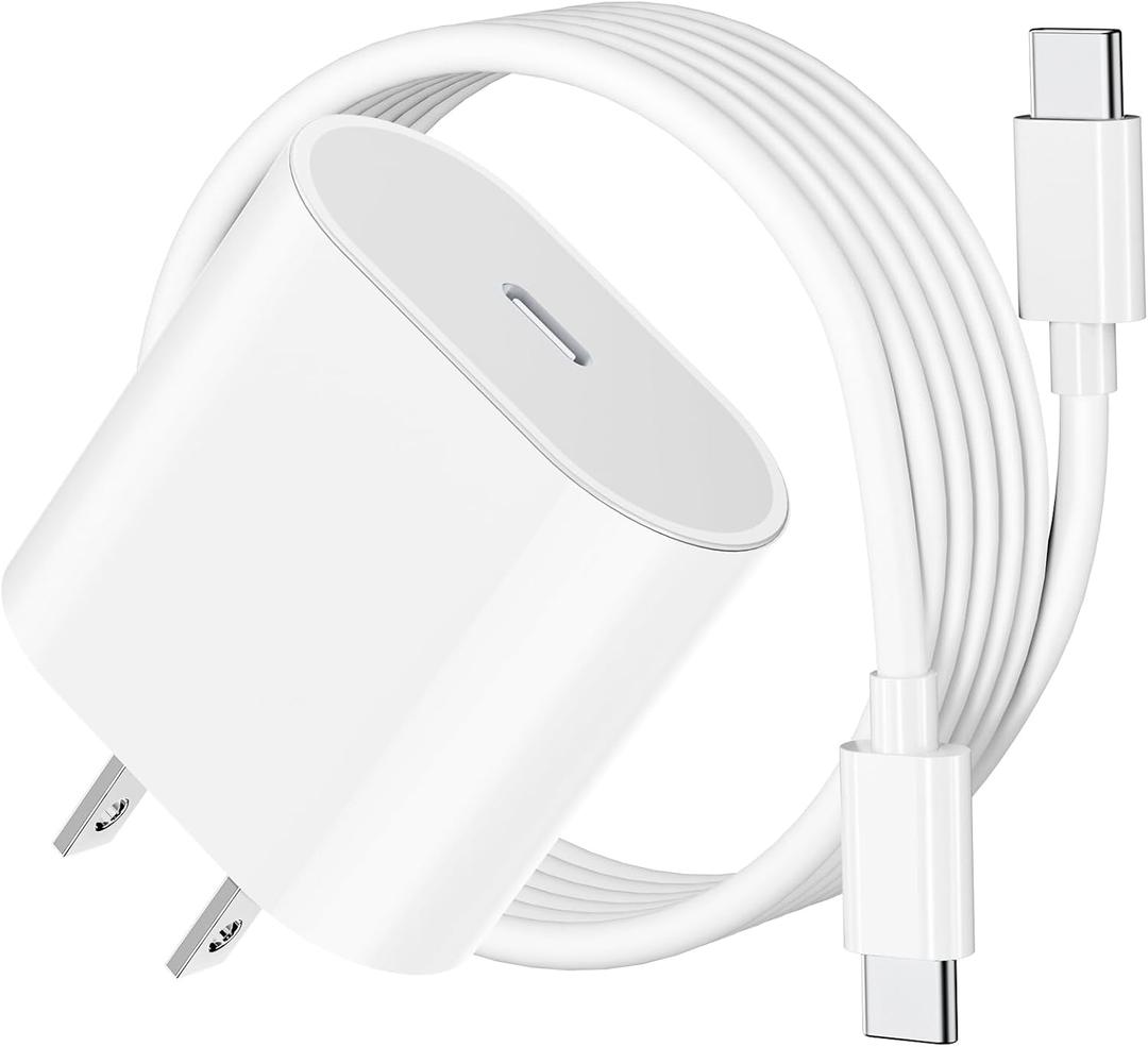 20W USB C Fast Charger for iPad Pro 13/12.9/11 inch, iPad A16/10th Generation, iPad Air 11/13 inch/5th/4th, iPad mini 6th/7th, iPad Charger Fast Charging Block with 6.6ft USB C to C Charger Cable
