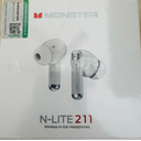 Monster N-Lite 211 Wireless Earbuds， Bluetooth 6.0 Stereo Headphones with Noise-Cancelling Mic and LED Display, Built-in Mic for Clear Calls, Waterproof Design for Sports
