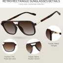 Retro Aviator Sunglasses for Women Men:Polarized Trendy Vintage 70s Rectangle Womens Shades Sun Glasses UV Protection