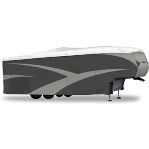 ADCO 36839 Designer Series Olefin HD Travel Trailer Cover 15' 1" - 18', Gray/White
