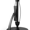 VEHHE Paper Towel Holder Countertop, Black Paper Towel Holder with Spring Activated Arm and Damping Effect, Simply Tear Paper Towel Stand for Bathroom and Kitchen (Black), Suction Base