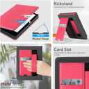 CoBak Stand Case for 7" Kindle Paperwhite 12th Gen 2024 and Kindle Colorsoft with Hand Strap - Compatible with iPhone MagSafe, for Samsung/Belkin/Anker Wireless Charging Pads, Durable, Auto Sleep Wake (*Raspberry)