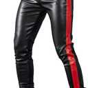 Idopy Men`s Business Slim Fit Five Pockets Faux Leather Pants Jeans (30)