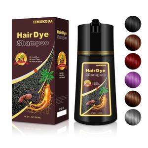 3 in 1 Hair Dye Shampoo for Gray Hair, 16.9 Fl Oz (Chestnut Brown for Men & Women)