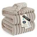 Bedsure GentleSoft King Size Blanket for Bed - Cozy Soft Blankets for Women, Cute Large Fleece Throws for Girls, Beige, 108x90 Inches