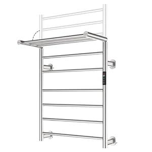 Foldable Heated Towel Rack, Dual-Zone Electric Towel Warmer Rack with Timer, GFCI Plug-in or Hardwired, Wall-Mounted, Drill-Free Installation, Matte White, CA3-900X550-Standard-MW