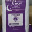 Poise Overnight Incontinence & Postpartum Pads for Bladder Leaks, 8 Drop Extra Coverage, 72 Count (2 Packs of 36)