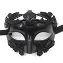 AMWYODK Men's masquerade black masks Venice masks are used for Halloween masks, carnival masks, and Easter parties. (black)