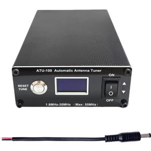 V3.2 ATU-100 EXT Automatic Antenna Tuner for Ham Radio 1.8-55MHz, Low SWR Tuner, Impedance Matching, Compact Design, Works with Amateur Radio Equipment, Ideal for POTA/SOTA/DX