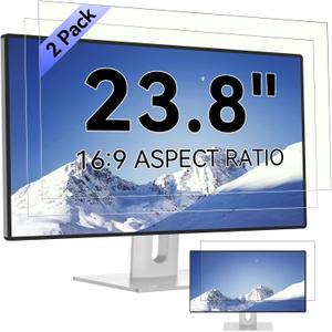 [2-Pack] 23.8 Inch Computer Blue Light Blocking Screen Protector for 16:9 Widescreen Monitor, Anti Glare Anti-UV Eye Protection Desktop PC LED Monitor Filter, Removable Anti-Scratch Screen Film 23.8in