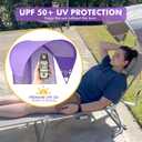 Backpack Beach Tanning Chair with Canopy and Face Hole, 6-Position Folding Lay Out Lounge Chair, UPF 50+ Wind-Resistant Sun Shade, Portable Recliner for Sunbathing, Outside, Poolside, Lawn, Patented, 71.2 inches x 21.3 inches x 11.4 inches,1, Purple