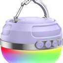 LED Camping Lantern Rechargeable 1400LM, Up to 420H Running Time Camping Tent RGB Light, 10400mAh Emergency Hanging Light for Hurricane, Power Outages, Home, Hiking,Violet