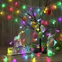 LYHOPE Easter Pastel Light, 19.3ft 60 LED Globe Decoration Lights, Battery Powered Pastel String Lights for Easter, Party, Fireplace, Mantels, Entrance, Tree, Home Decor, Clear Wire, Indoor Decor