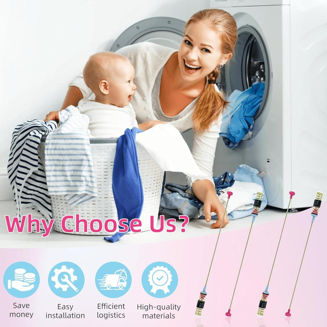 DC68-03172B-03 DC68-03172D-00 DC68-03172C Washer Suspension Rods for Samsung WA50R5200AW/US WA45T3200AW/A4 WA50R5400AV/US WA54R7200AW/US WA45N3050AW/A4 WA50R5400AW WA45T3400AV WA54R7200AV WA54R7600AC Pack of 2