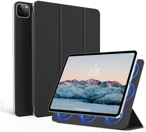 Esr for iPad Air 13 Inch Case (M3/M2, 2025/2024), for iPad Pro 12.9 Inch Case (6th/5th/4th, 2022/2021/2020), Strong Magnetic Removable Slim Trifold Stand Cover & Auto Wake/Sleep, Black