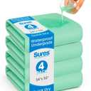Sures Washable, Waterproof Bed Pad & Mattress Protector for Incontinence (34" x 52" - 4 Pack) - Reusable Bed Pad for Adults & Elderly - Bed Wetting Protection Mattress Pad - Underpad Bedwetting Sheet