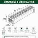 304 Stainless Steel Channel Drain Kit, 39.4 Inch Trench Drain System