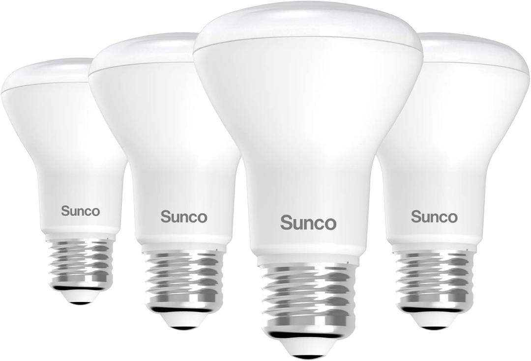 Sunco BR20 LED Bulb Dimmable, Small Recessed Lighting Bulbs, R20 Mini Flood Light Indoor, 550 LM, 7W (50W Equivalent), 3000K Warm White, E26 Base, Can Light for Home, Kitchen, Bedroom UL 4 Pack.
