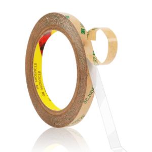 300LSE Double Sided Tape, 0.39in45ft Clear Adhesive Mounting Tape Heavy Duty, Removable Picure Hanging Strips, Transparent Scrapbook Stickers, Thin Sticky Tape for Craft, Poster, LED Strips