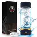 Hydrogen Water Bottle, 3Min Rapid High Content Alkaline Hydrogen Water, USB-C Rechargeable Hydrogen Water Machine, Portable 14OZ, SPE PEM Tech, Travel, Home, Office, Gift for Family & Friends (Black)