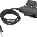 ASHATA U94 PTT Tactical Headset Adapter, U94 PTT Tactical Push to Talk Adapter Connector 1 Pin for YAESU Vertex VX6R/VX7R Walkie Talkie, 3.3ft