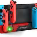 Charging Dock Compatible with Nintendo Switch/OLED Joy-Cons, Charging Station Supports simultaneous Charging of 4 Joy-con, Fully Charges Controllers in Just 2 Hours, All in One Solution for Switch
