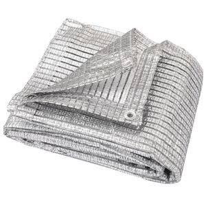 rlsclngst 95% Sun Block Heavy Duty Aluminum Foil Shade Cloth with Grommets, UV Protection for Garden, Pet & Canopy, 10ft x 12ft