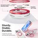 TORRAS 360 Magnetic Stand for iPhone 17 Pro Case, [Rotatable Sturdy Kickstand][Fit for MagSafe][4X Mil-Grade Shockproof] Slim Transparent Phone Cover, Camera Button, Crystal Pink, Ostand O3 Fitness