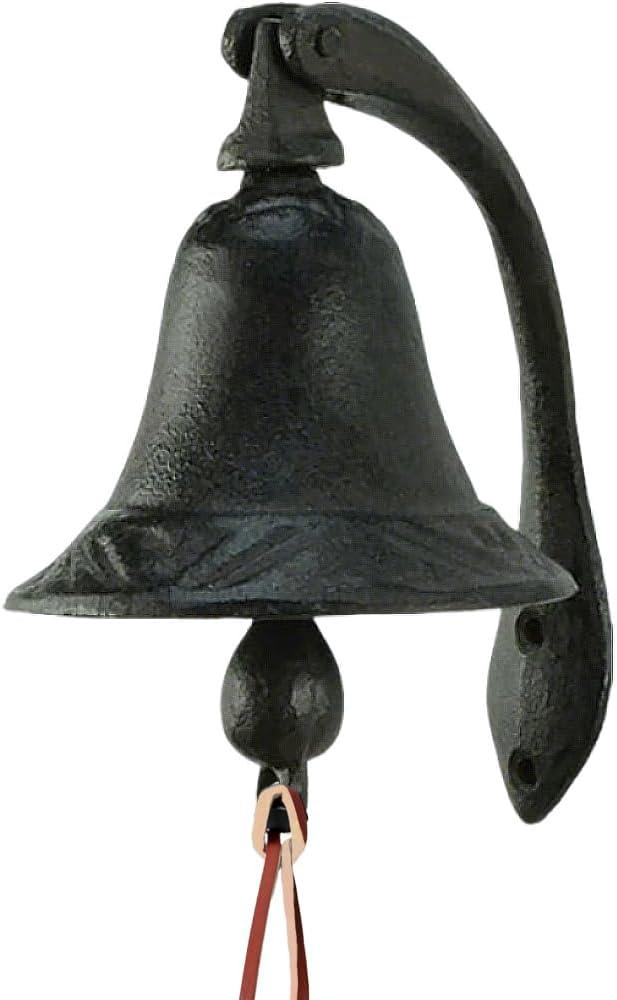 YukaBa Cast Iron Logan Dinner Bell with Bracket Dinner Bell - Feel The Vibe of Traditional Family Meals and Gatherings. Made of Heavy Cast Iron