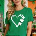 GONOSEED 6Size Shirt+Earrings St Patricks Day Shirt Women St Patricks Day Outfits for Women Shamrock Earrings Accessories (X-Large)