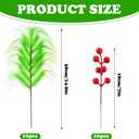 20 Pcs Christmas Tree Topper 14.9'' Lime Green Furry Tree Picks 7'' Red Berry Stems Christmas Ornament for Xmas Topper Wreath Vase Filler Home Decorations Supply Gift
